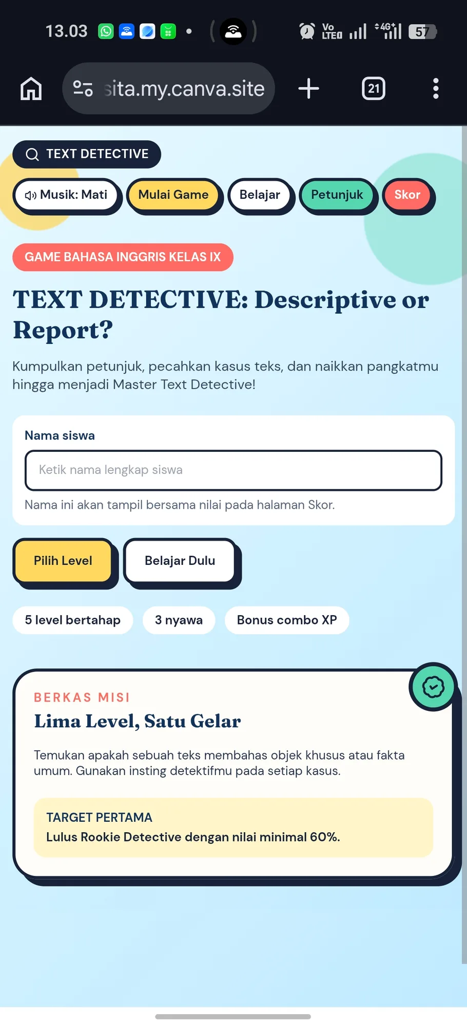 Pratinjau Text Detective
